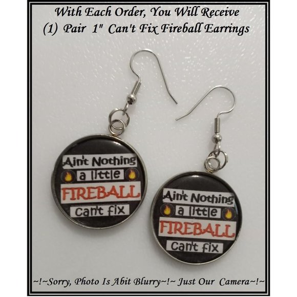 NEW Fireball Whiskey Party Fun Interchangeable Charm Earrings- 5 Pairs in Set - Picture 2 of 8